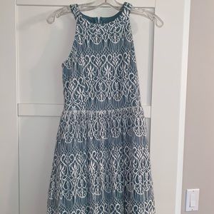Mint/Teal Crochet Overlay Dress